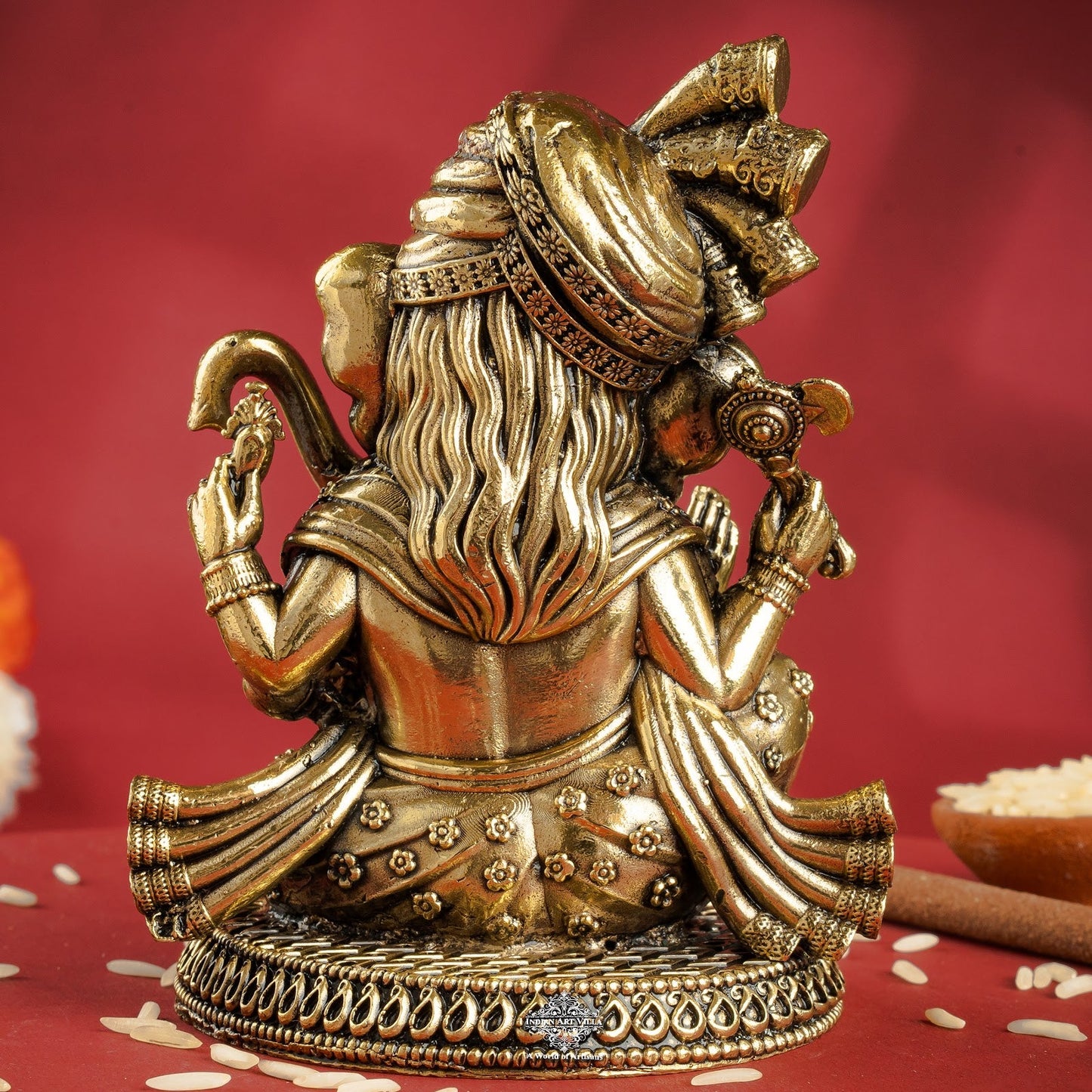 Pure Brass Ganesh Ji Statue With Turban and Modak