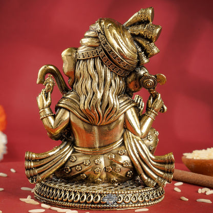 Pure Brass Ganesh Ji Statue With Turban and Modak