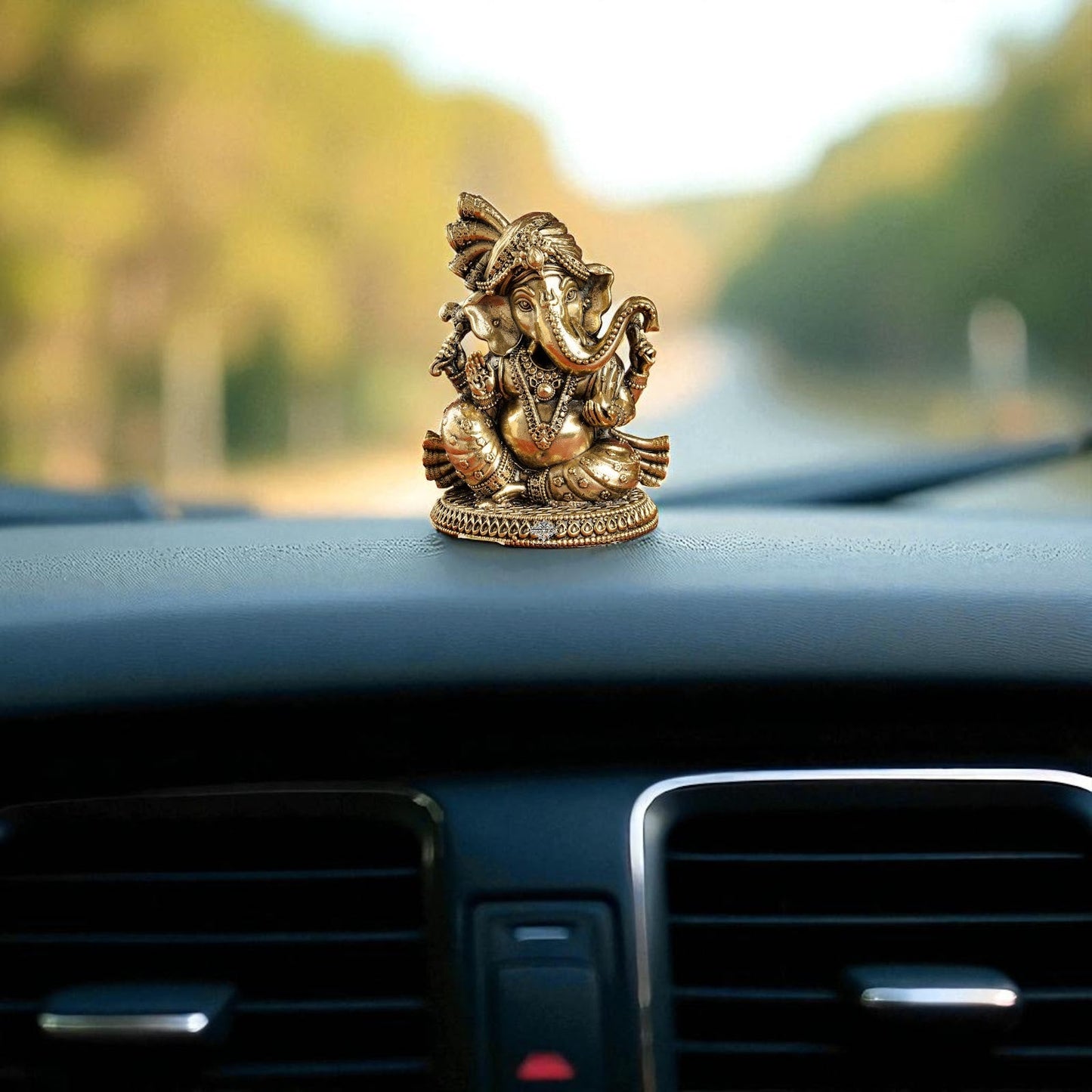 Pure Brass Ganesh Ji Statue With Turban and Modak