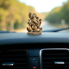 Pure Brass Ganesh Ji Statue With Turban and Modak