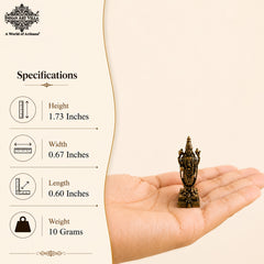Pure Brass Miniature Tirupati Balaji Standing Murti - 4.39 cm