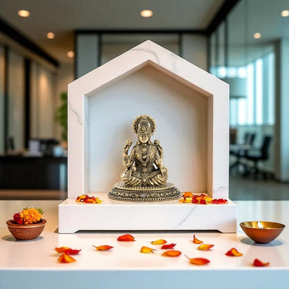Pure Brass Laxmi Ji Murti 9 cm- Brass Murti for Wealth & Prosperity