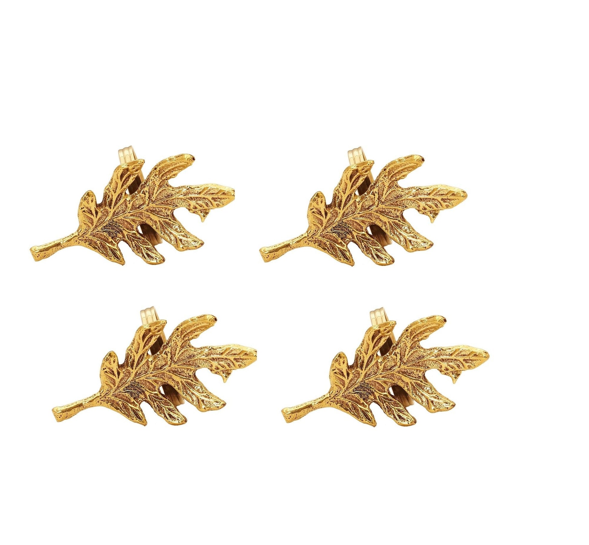 Brass Leaf Design Napkin Ring, Home Décor, Tableware, 4.06 cm