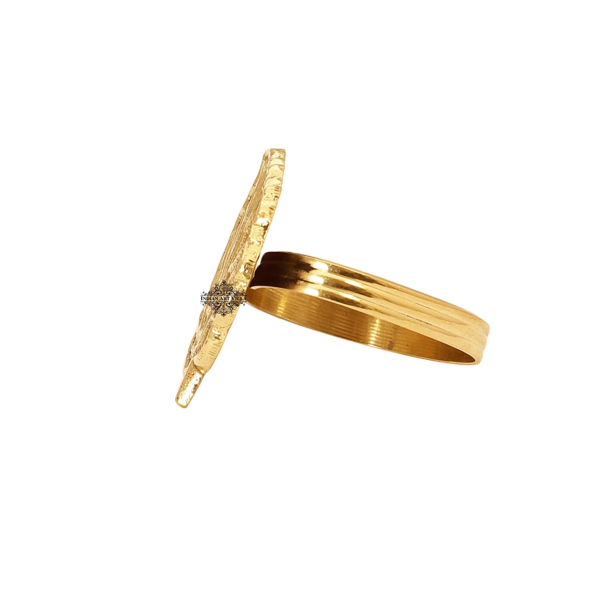 Designer Brass Napkin Ring Decoration For Dining Table Setting Diameter:- 4.32 cm Gold