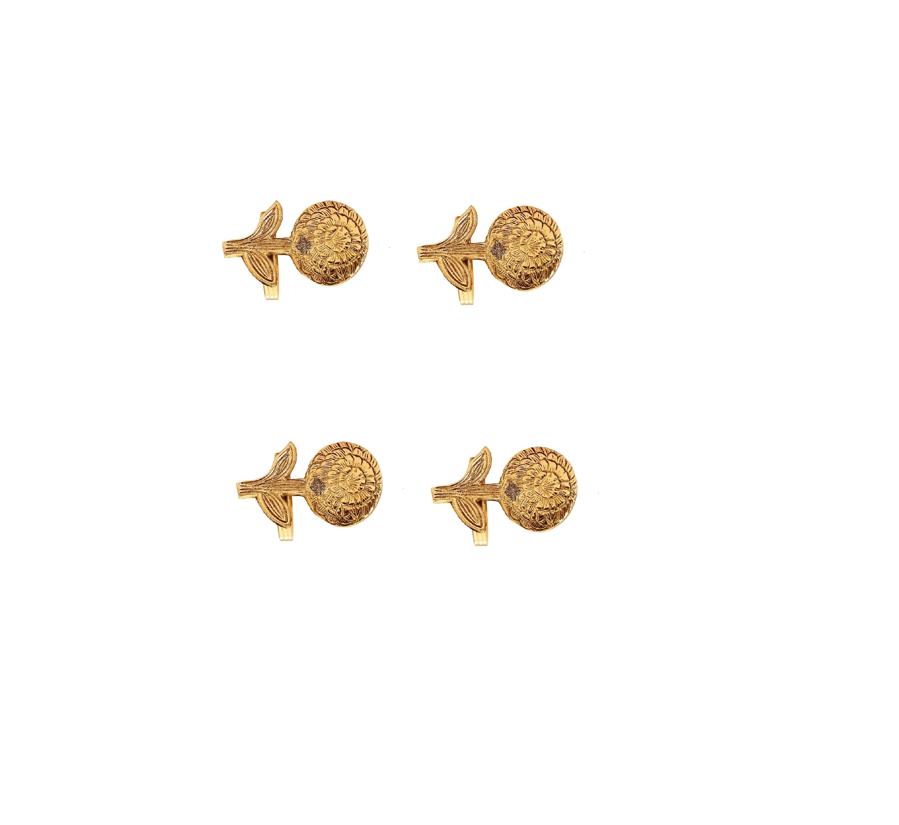 Designer Brass Napkin Ring Decoration For Dining Table Setting Diameter:- 4.06 cm Gold