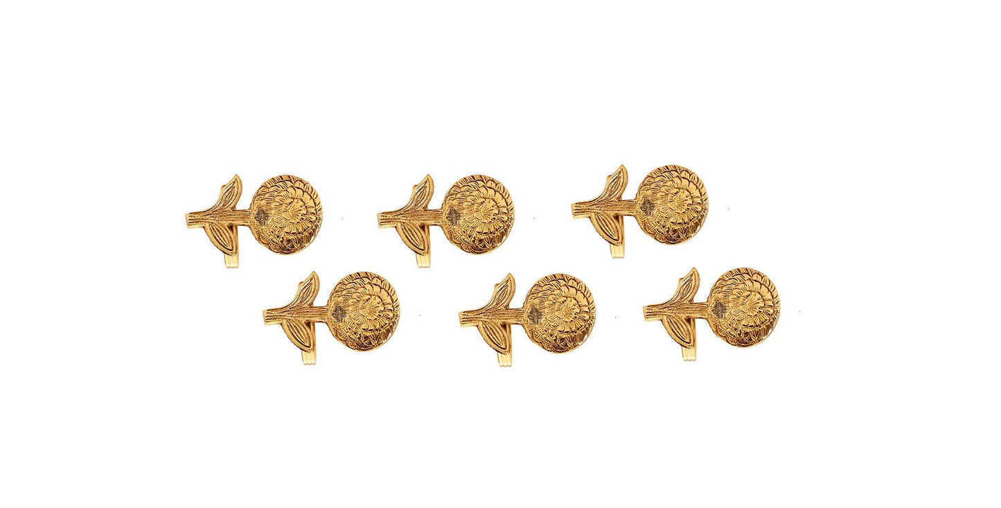 Designer Brass Napkin Ring Decoration For Dining Table Setting Diameter:- 4.06 cm Gold