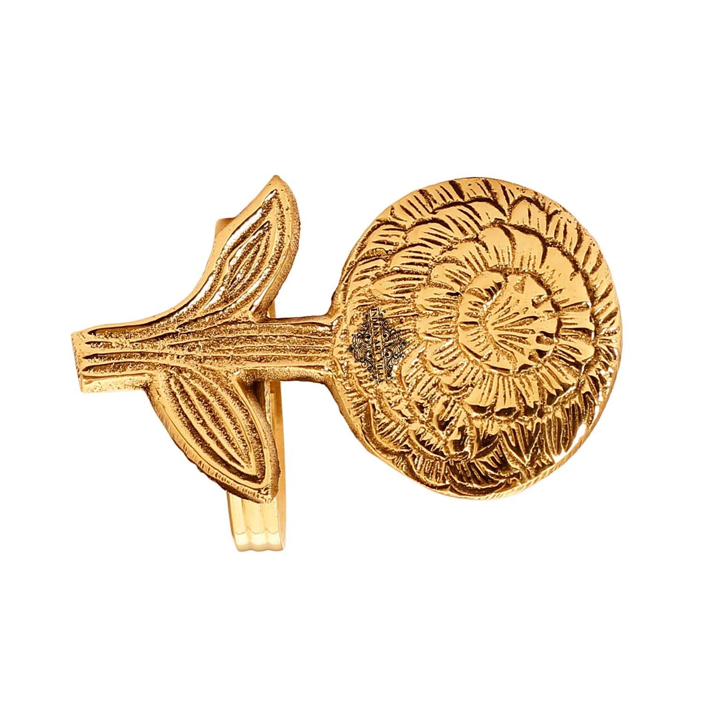 Designer Brass Napkin Ring Decoration For Dining Table Setting Diameter:- 4.06 cm Gold