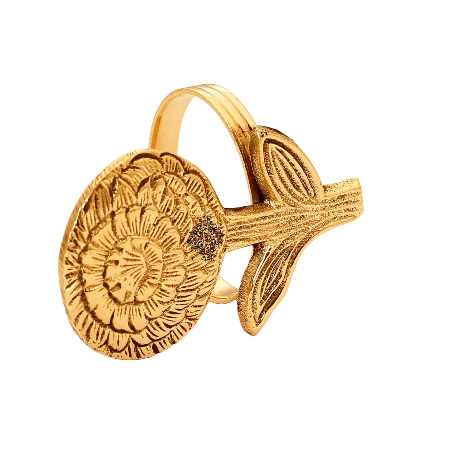 Designer Brass Napkin Ring Decoration For Dining Table Setting Diameter:- 4.06 cm Gold