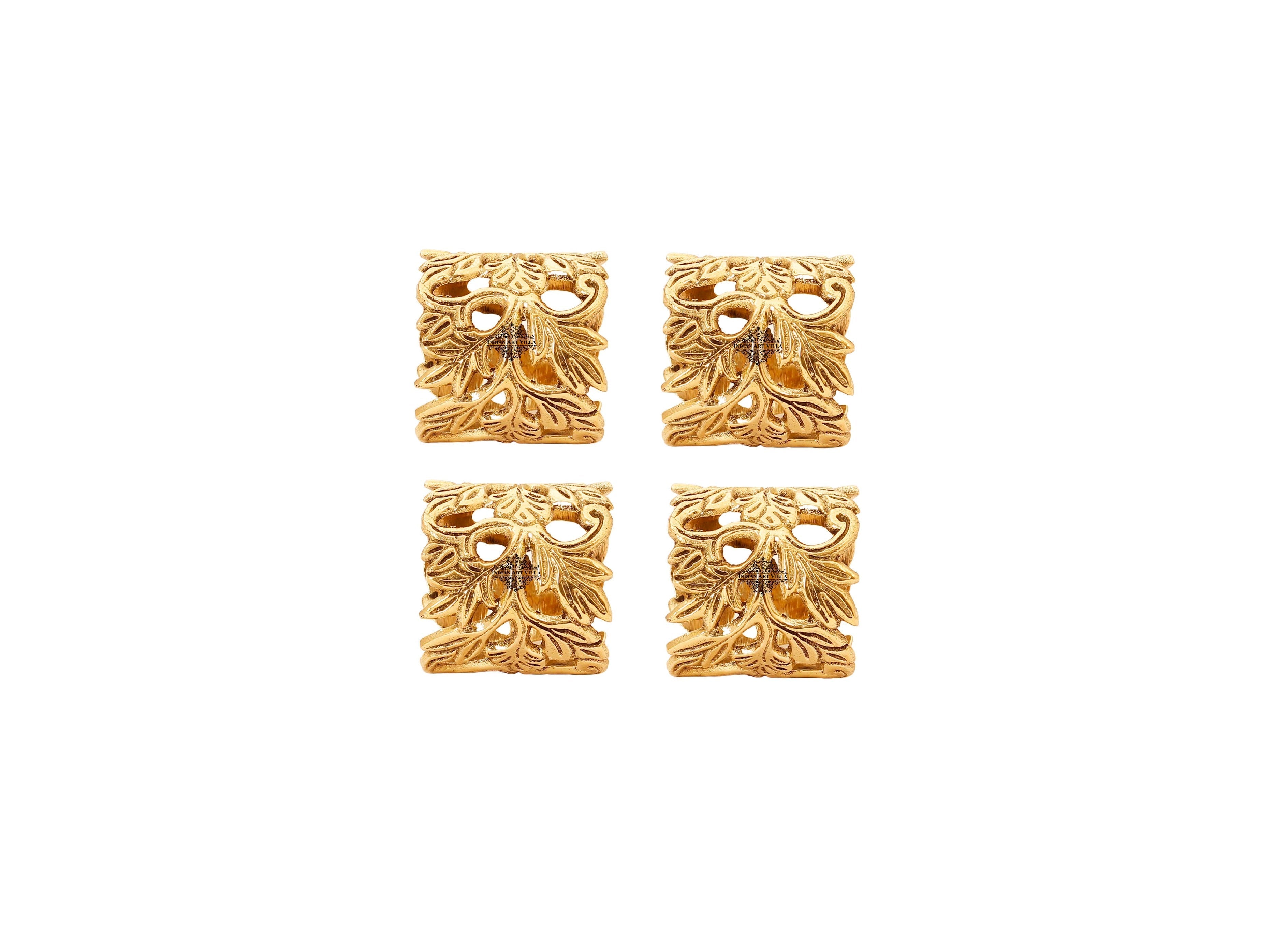 Designer Brass Napkin Ring Decoration For Dining Table Setting Diameter:- 4.32 cm Gold