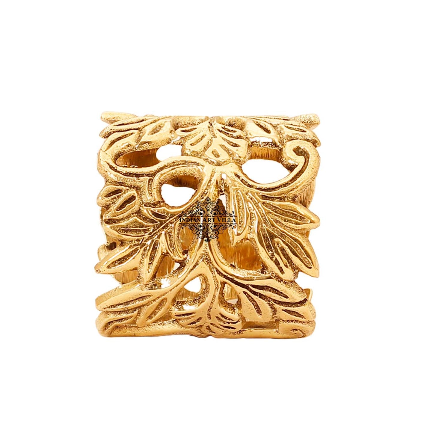 Designer Brass Napkin Ring Decoration For Dining Table Setting Diameter:- 4.32 cm Gold