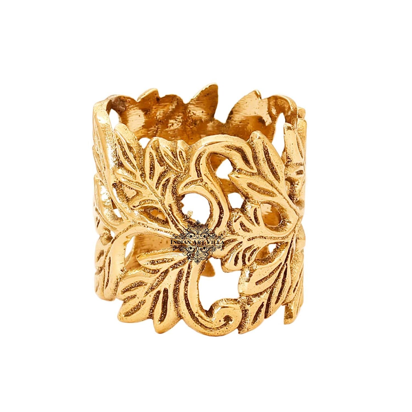 Designer Brass Napkin Ring Decoration For Dining Table Setting Diameter:- 4.32 cm Gold