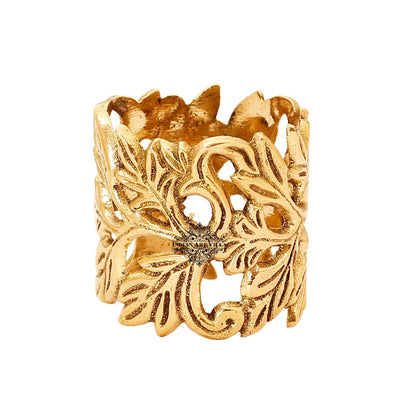 Designer Brass Napkin Ring Decoration For Dining Table Setting Diameter:- 4.32 cm Gold