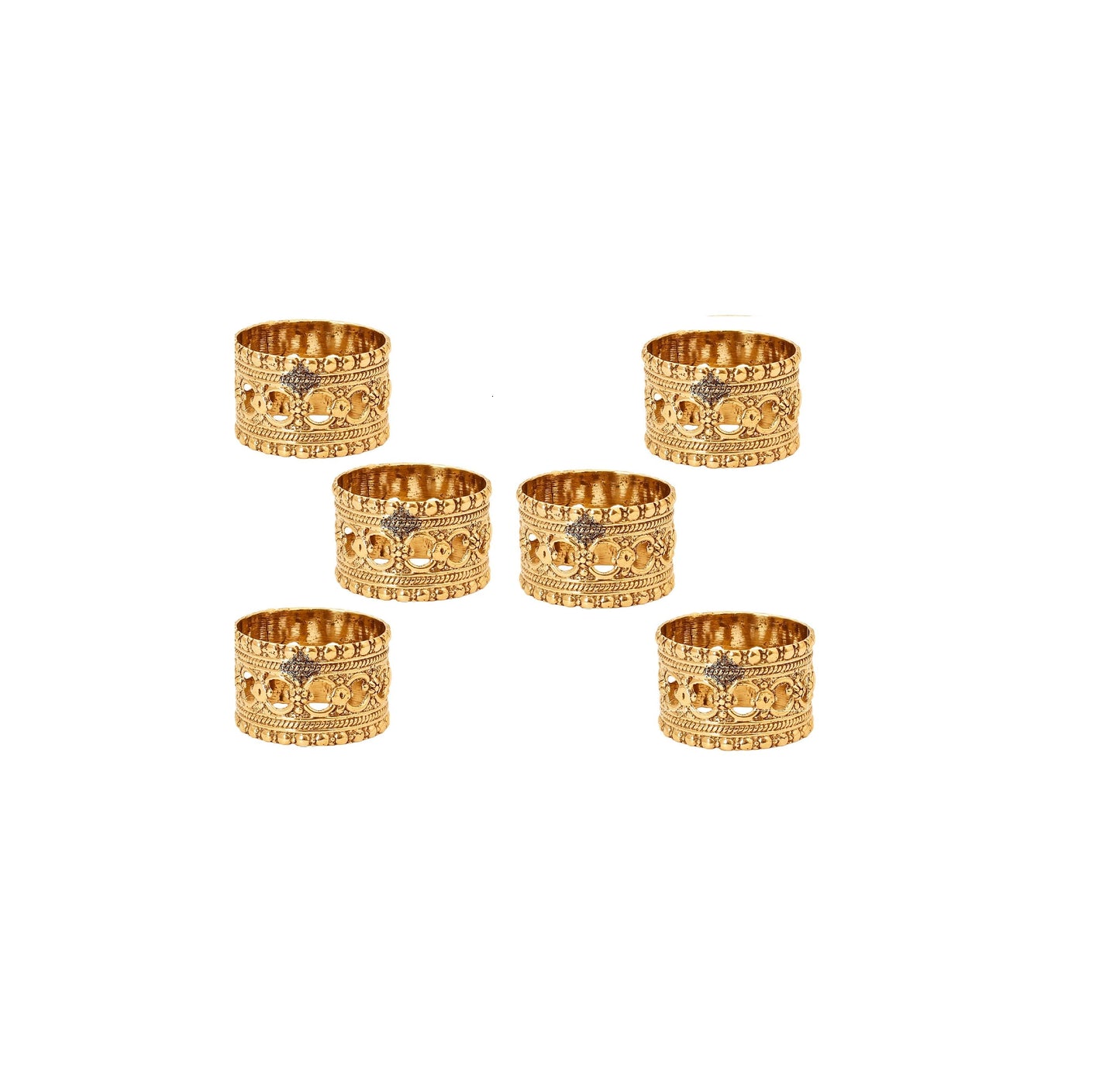 Pure Brass Designer Napkin Ring Decoration For Dining Table Setting Diameter:- 4.32 cm Gold