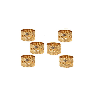 Pure Brass Designer Napkin Ring Decoration For Dining Table Setting Diameter:- 4.32 cm Gold