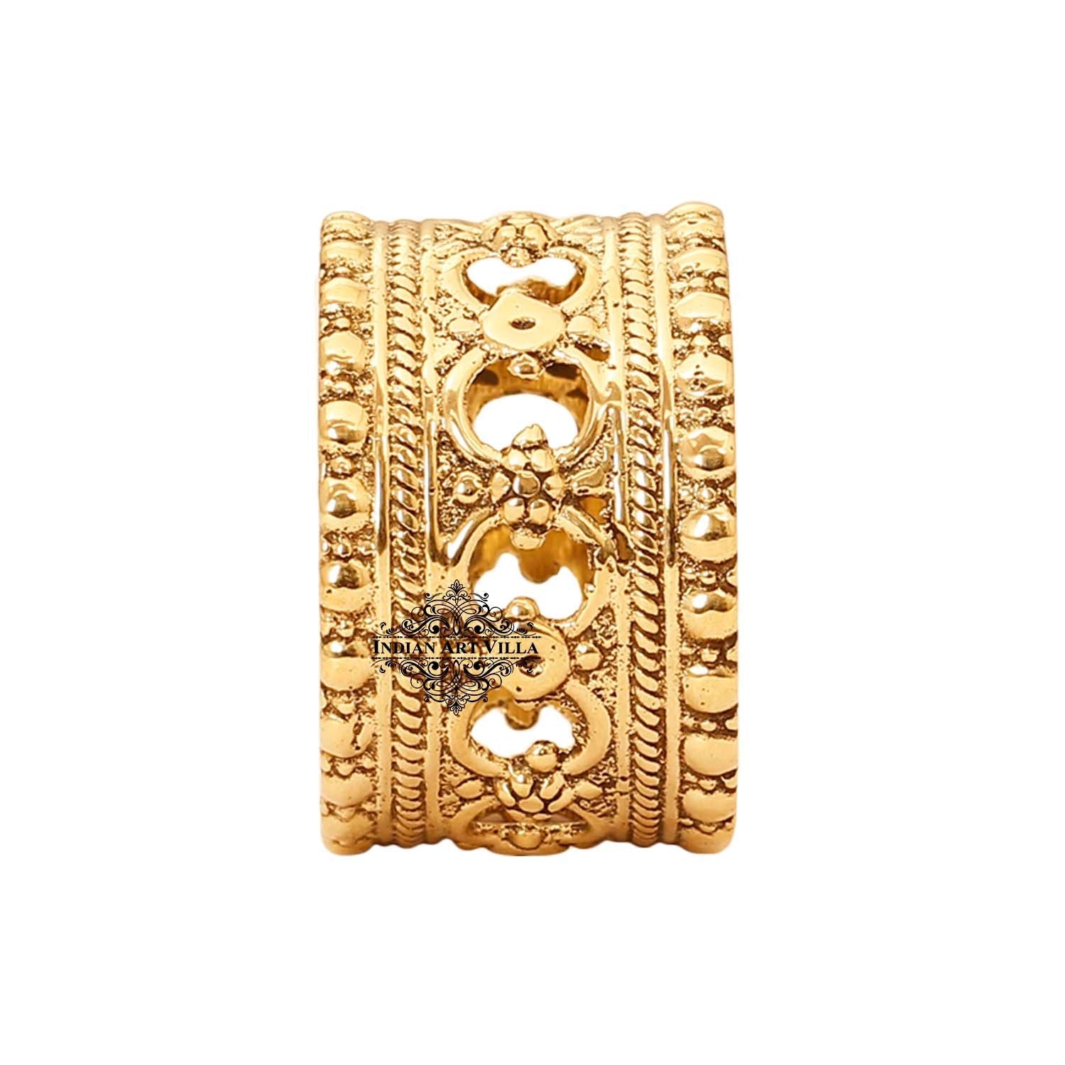 Pure Brass Designer Napkin Ring Decoration For Dining Table Setting Diameter:- 4.32 cm Gold