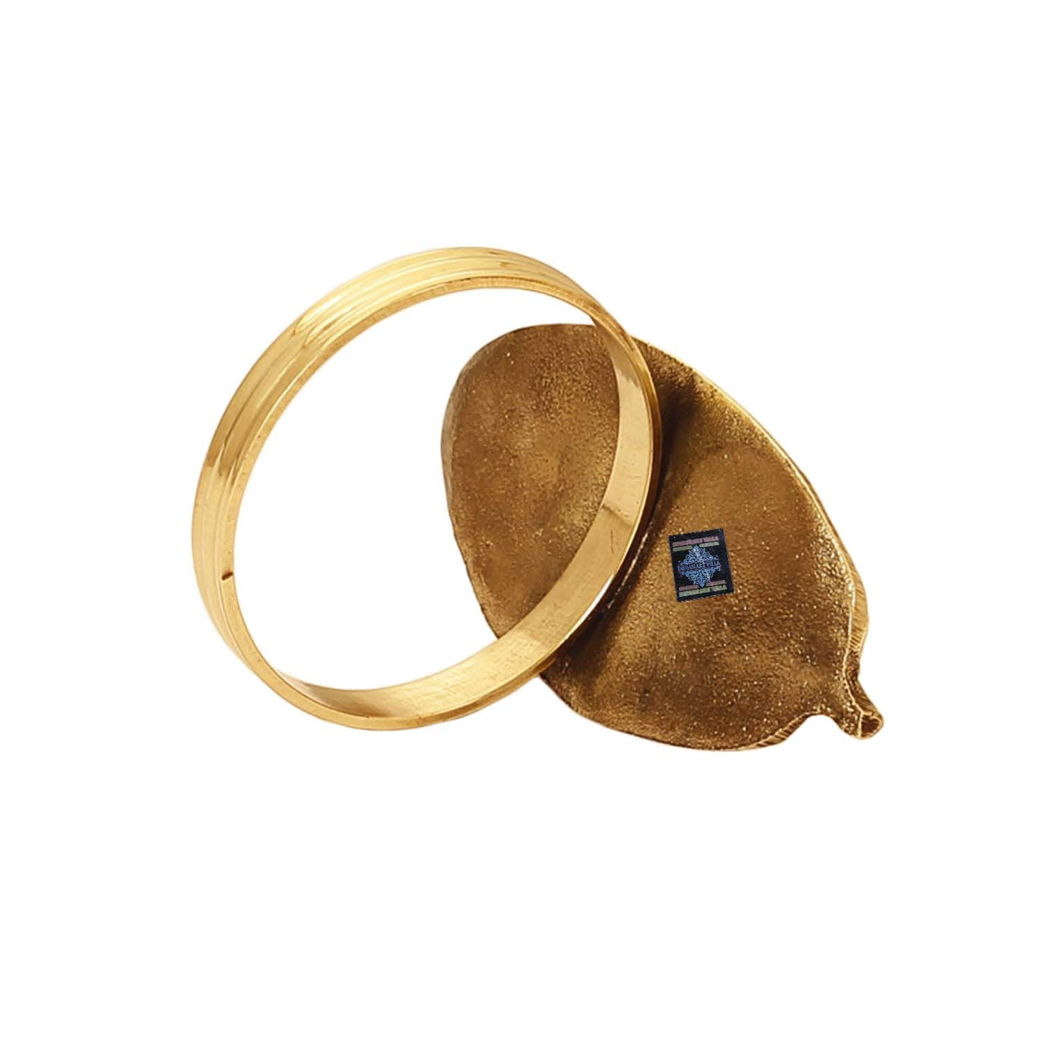 Brass Leaf Design Napkin Ring, Oval Shaped, Home Décor, Tableware, 4.06 cm