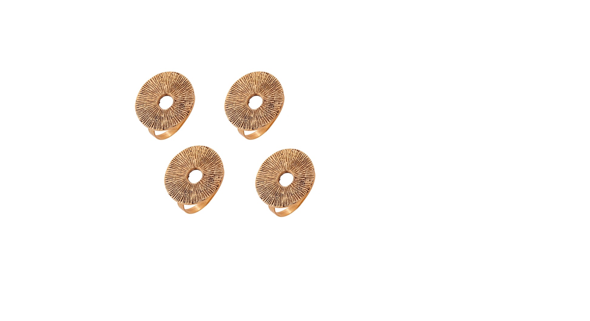 Designer Brass Napkin Ring Decoration For Dining Table Setting, Diameter:- 4.06 cm, Gold