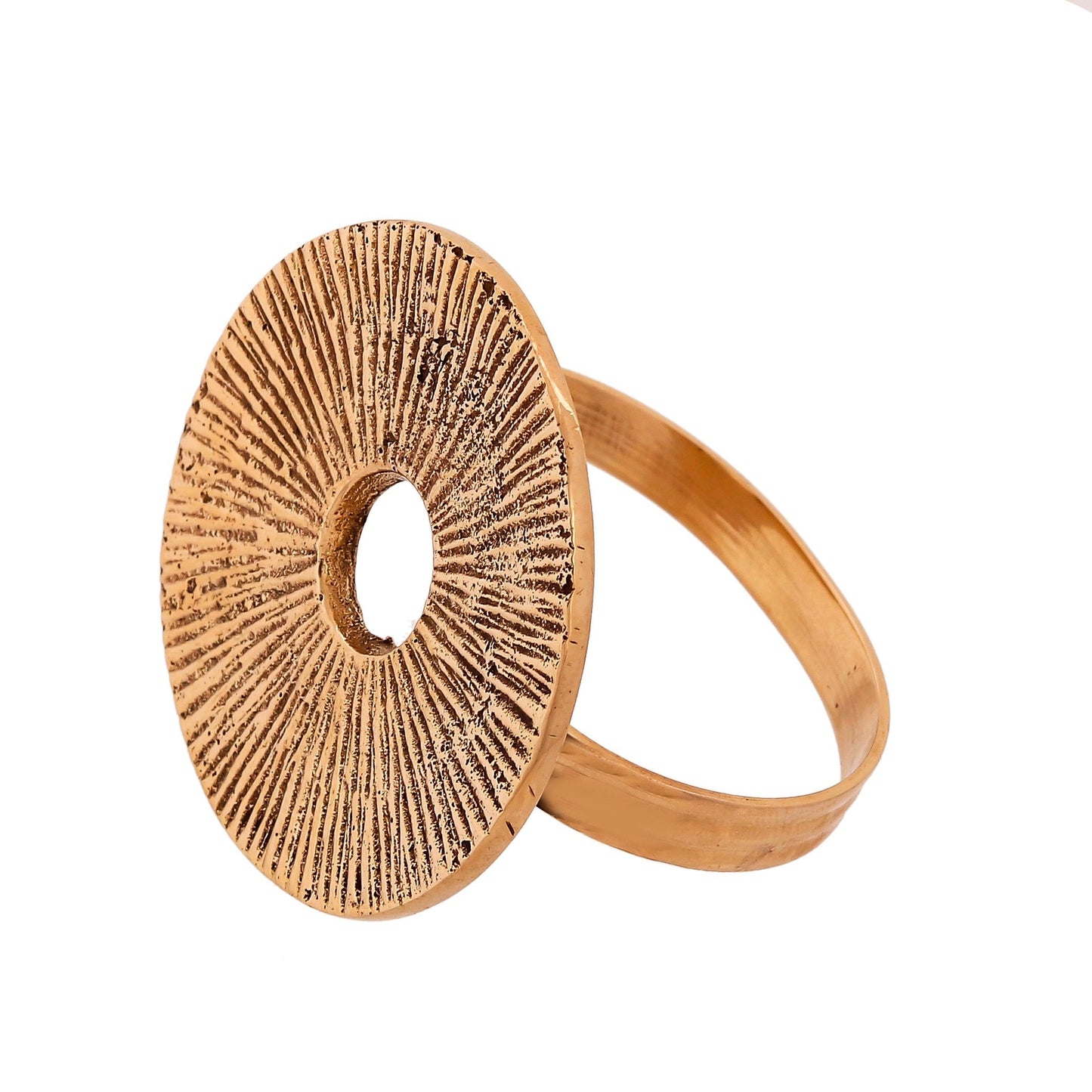 Designer Brass Napkin Ring Decoration For Dining Table Setting, Diameter:- 4.06 cm, Gold