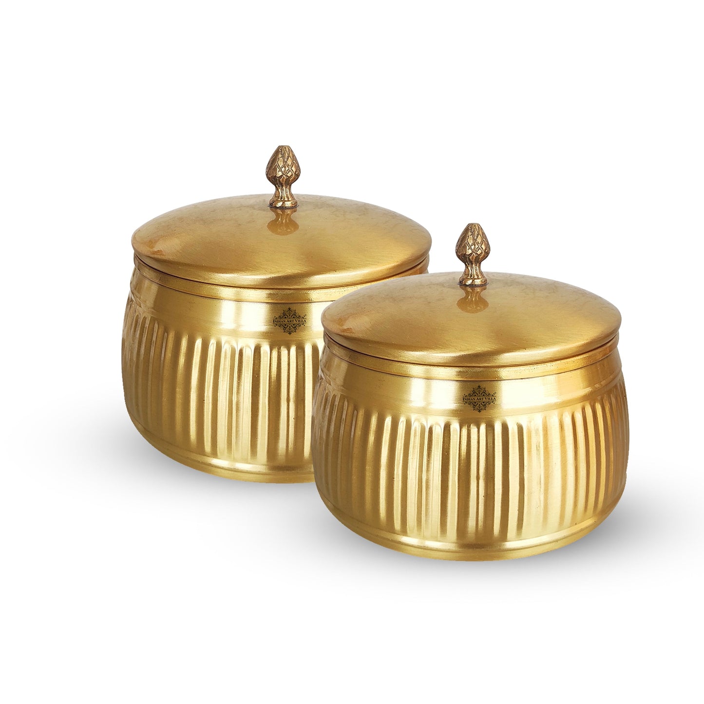 Pure Brass Lining Design Storage Box/Jar/Canister With Lid, Kitchen, Hotel & Restaurants, Volume-1200 ML