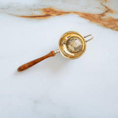 Brass Strainer/Chalni with wooden Handle,7.5 inch length