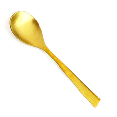 Stainless Steel With Brass Finish Serving Spoon, 1 Pieces