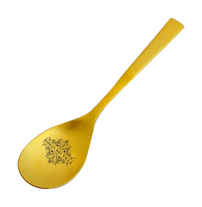 Stainless Steel With Brass Finish Serving Spoon, 1 Pieces