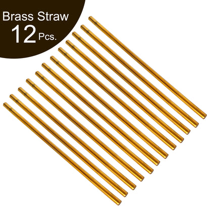 Pure Brass Shine Finish Straw, Barware, Bar Accessories & Tools For Bars, Catering Venues, Home, Office, Party, Hotels, Length-20 cm