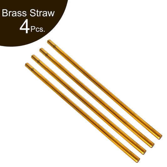 Pure Brass Shine Finish Straw, Barware, Bar Accessories & Tools For Bars, Catering Venues, Home, Office, Party, Hotels, Length-20 cm