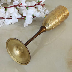 Brass Finish Embossed Design Flute Champagne Glass, Bareware, Bar Accessories & Tools For Bars, Catering Venues, Home, Office, Party, Hotels, Volume- 200 ML