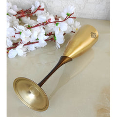 Brass Finish Embossed Design Flute Champagne Glass, Bareware, Bar Accessories & Tools For Bars, Catering Venues, Home, Office, Party, Hotels, Volume- 200 ML