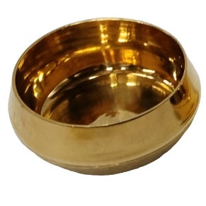 Brass Shine Finish Lining Design Bowl/Katori, Volume-200 ML