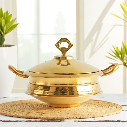 Pure Brass Handi  With Brass Handle & Lid - "A perfect blend of tradition and functionality for your kitchen"