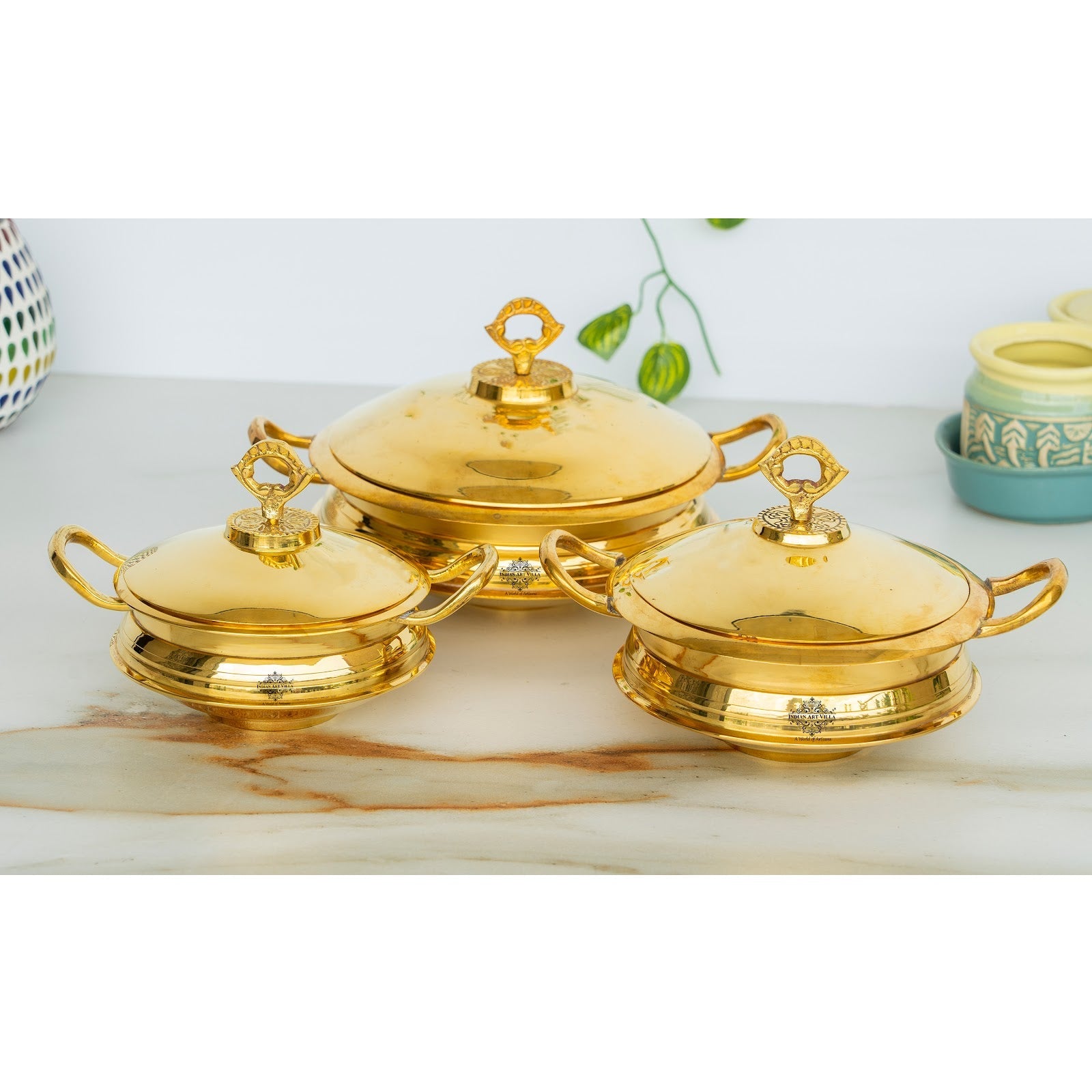 Pure Brass Handi  With Brass Handle & Lid - "A perfect blend of tradition and functionality for your kitchen"