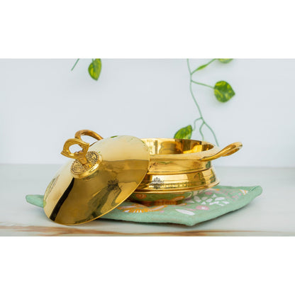 Pure Brass Handi  With Brass Handle & Lid - "A perfect blend of tradition and functionality for your kitchen"