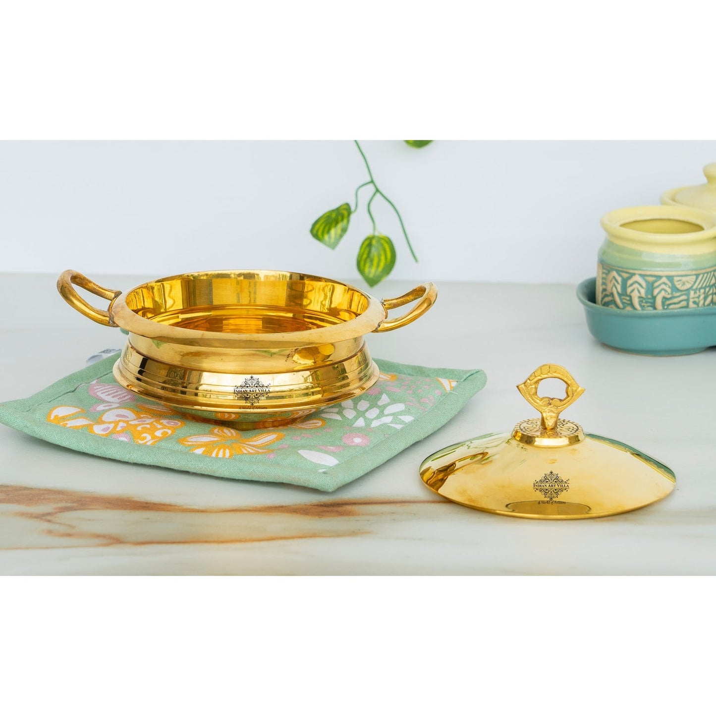 Pure Brass Handi  With Brass Handle & Lid - "A perfect blend of tradition and functionality for your kitchen"