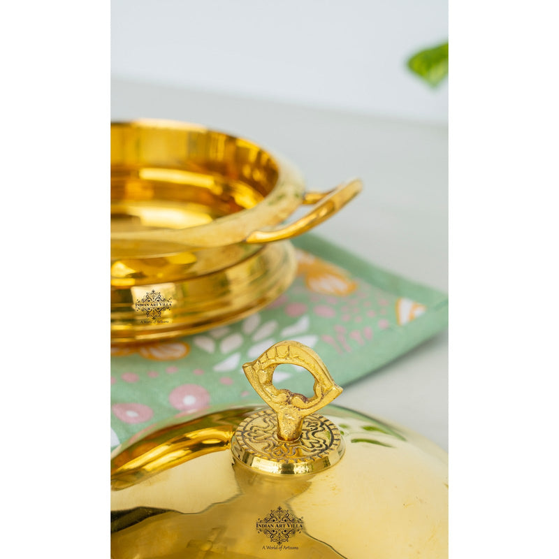 Pure Brass Handi  With Brass Handle & Lid - "A perfect blend of tradition and functionality for your kitchen"