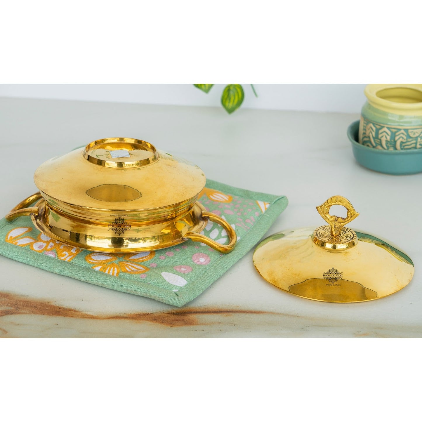 Pure Brass Handi  With Brass Handle & Lid - "A perfect blend of tradition and functionality for your kitchen"