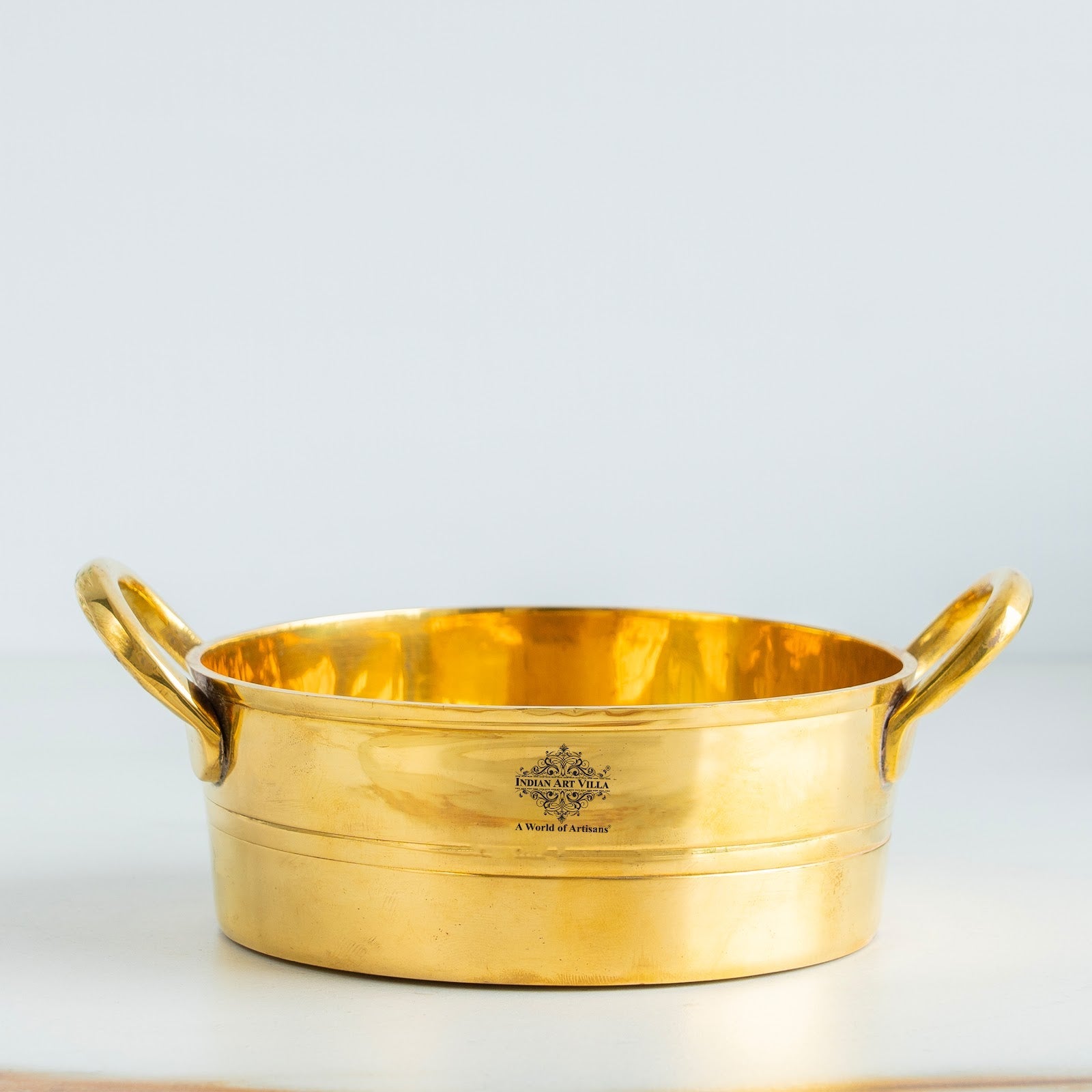 Pure Brass Serving Sauce Pan with Dual Handles - (Serving Only)