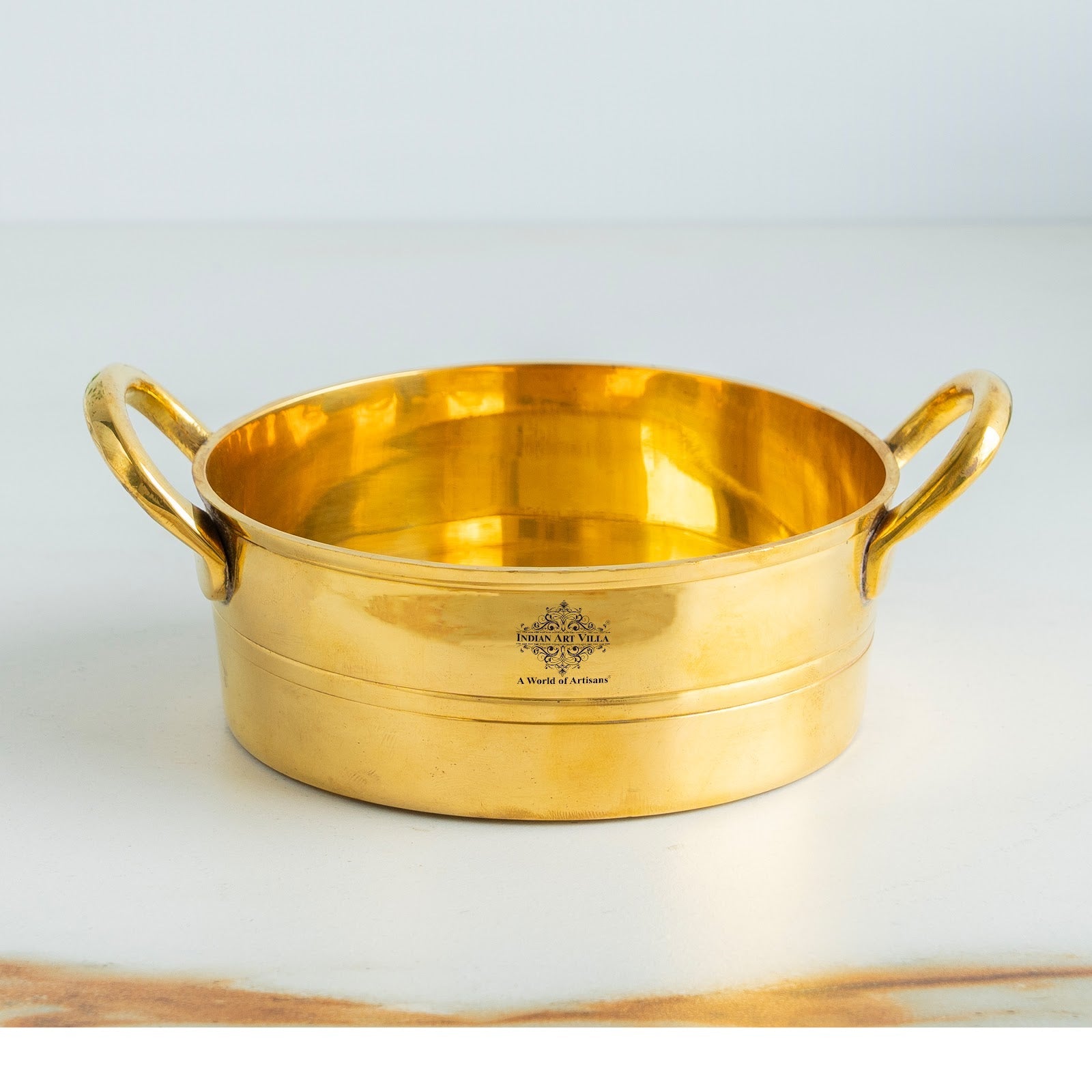 Pure Brass Serving Sauce Pan with Dual Handles - (Serving Only)