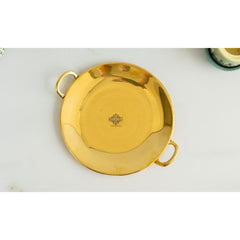 Elegant Brass Tawa with Dual Handles, Traditional Indian Cookware