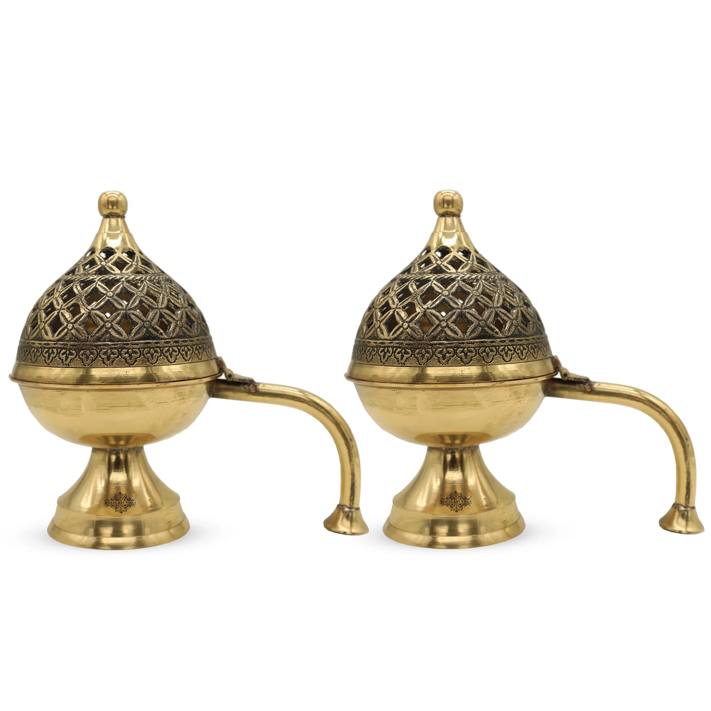 Brass Dhoop Dani with Antique Design, Ideal for Home & Temple Pooja, Size-7x11.43 cm