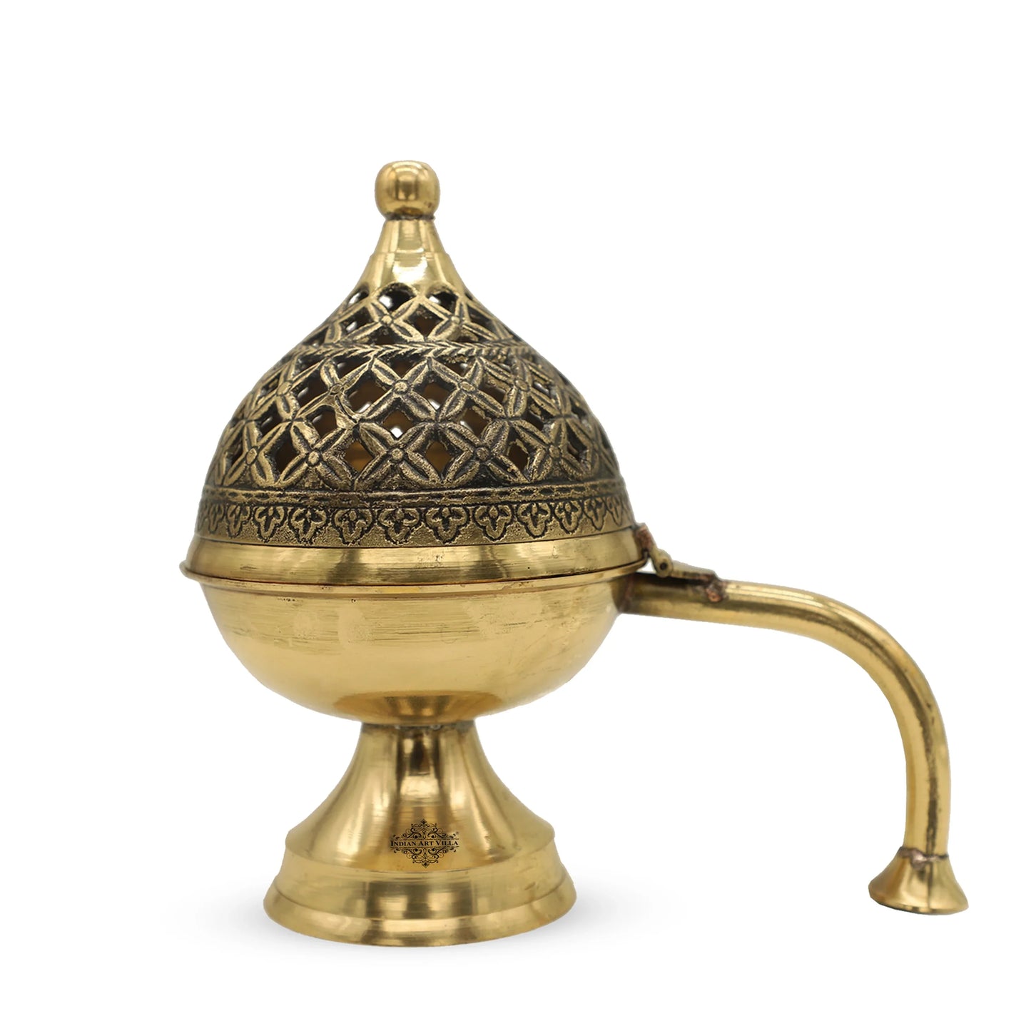 Brass Dhoop Dani with Antique Design, Ideal for Home & Temple Pooja, Size-7x11.43 cm
