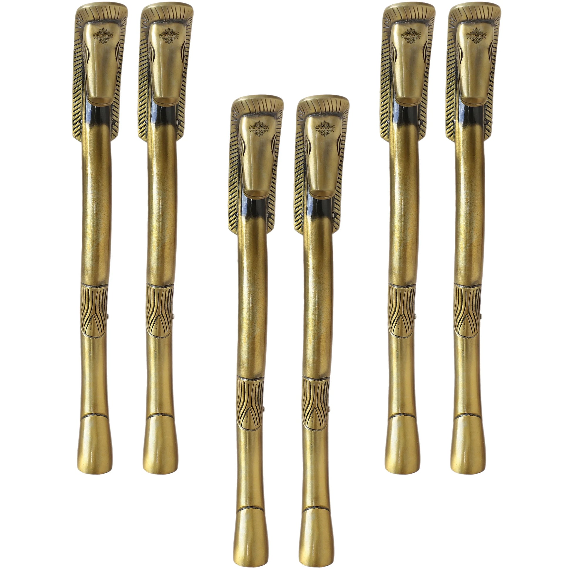 Brass-Finished Aluminum Door Handle with Egyptian Horse Design – A Symbol of Strength