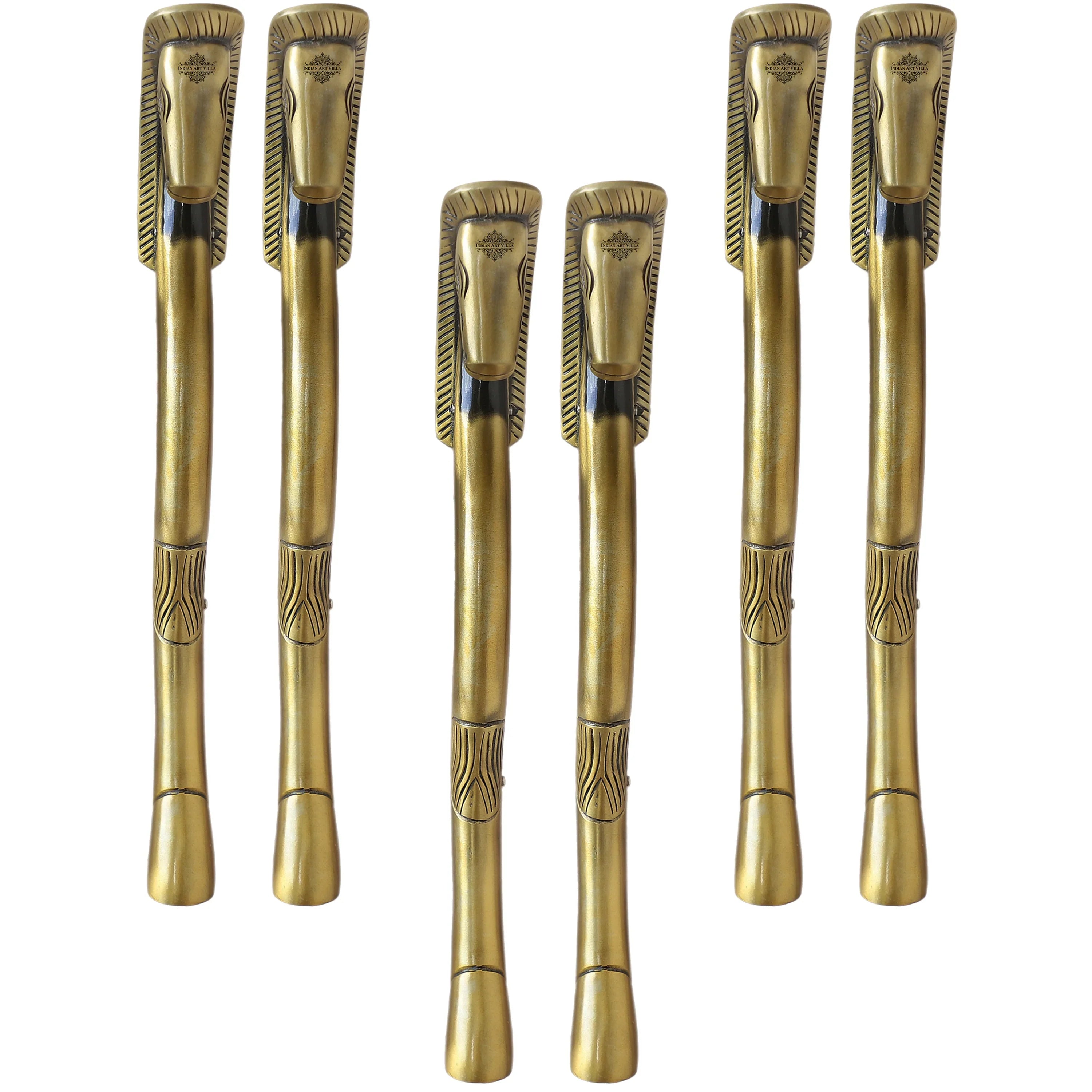 Brass-Finished Aluminum Door Handle with Egyptian Horse Design – A Symbol of Strength