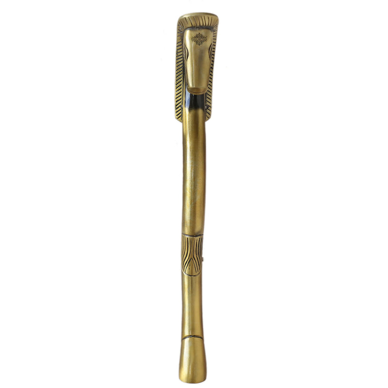 Brass-Finished Aluminum Door Handle with Egyptian Horse Design – A Symbol of Strength