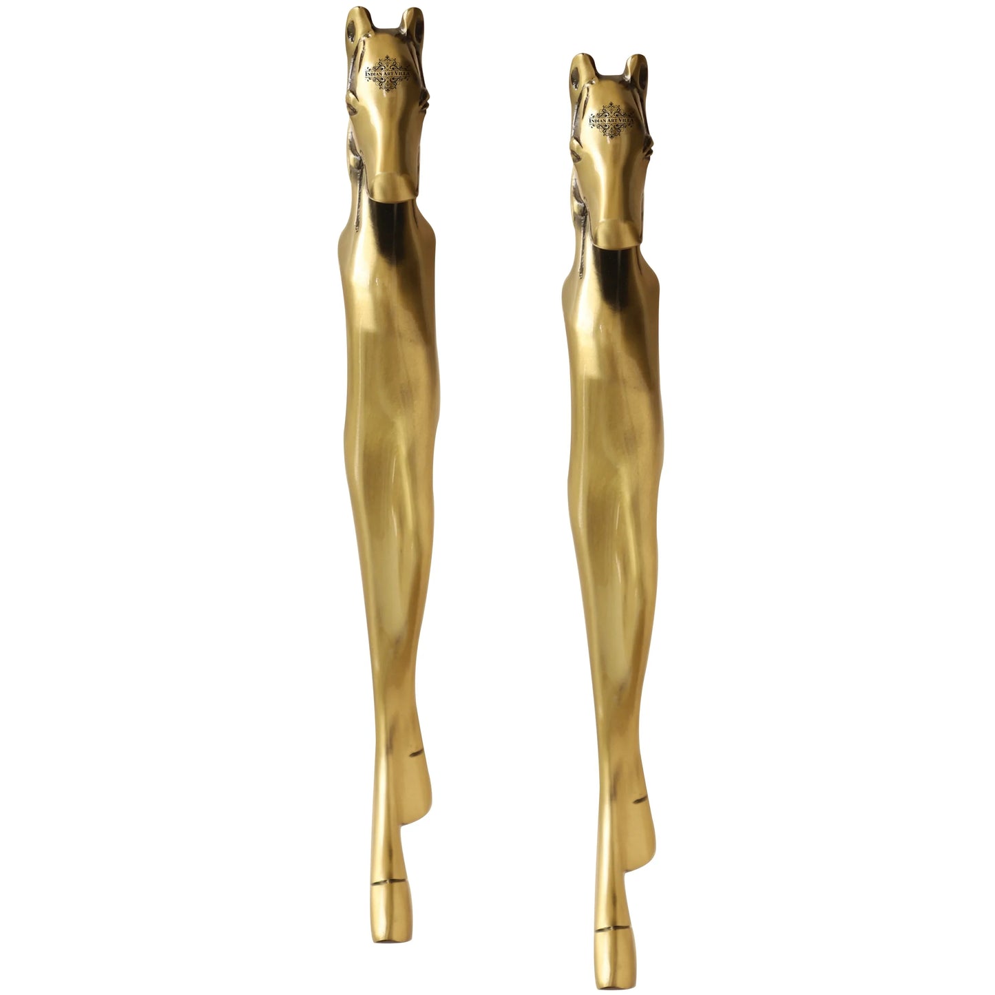 Brass-Finished Aluminum Door Handle With Horse Head Design Door Handle, Height - 38.10 cm