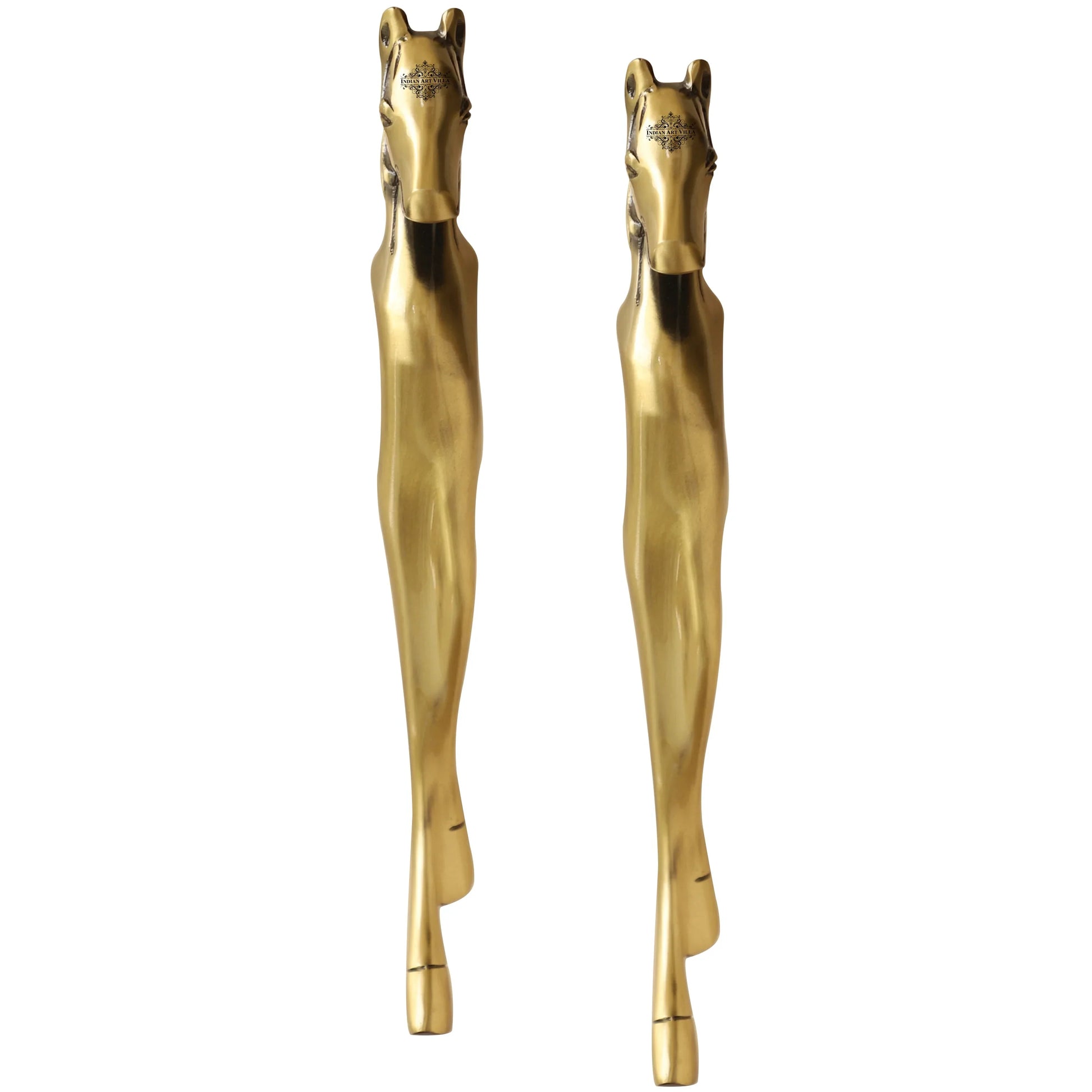 Brass-Finished Aluminum Door Handle With Horse Head Design Door Handle, Height - 38.10 cm