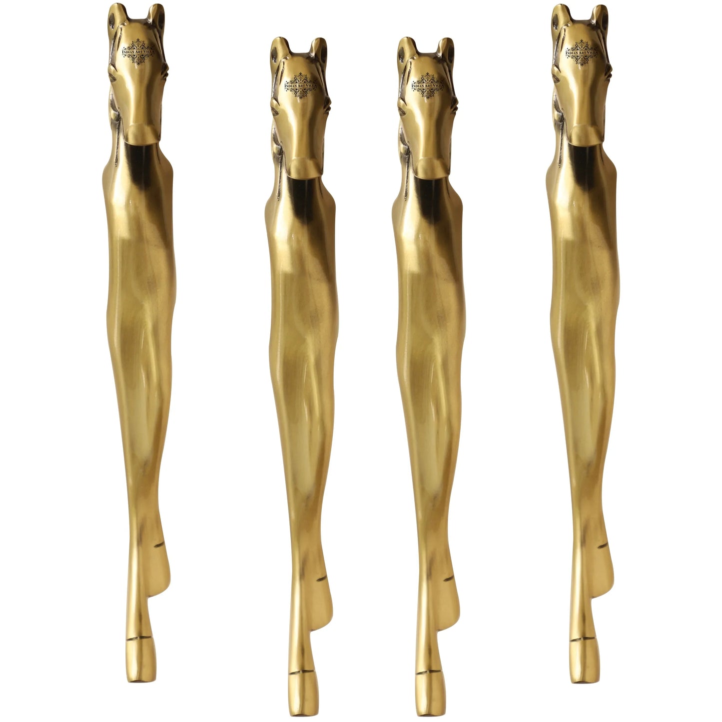 Brass-Finished Aluminum Door Handle With Horse Head Design Door Handle, Height - 38.10 cm