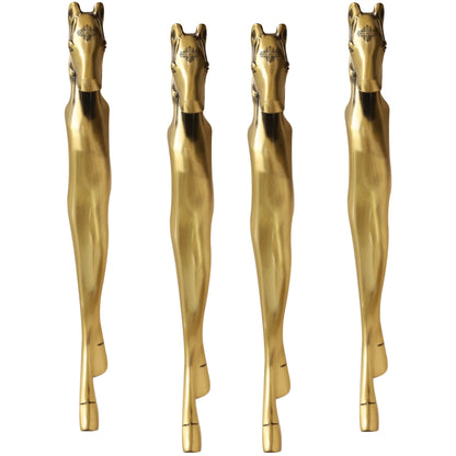 Brass-Finished Aluminum Door Handle With Horse Head Design Door Handle, Height - 38.10 cm