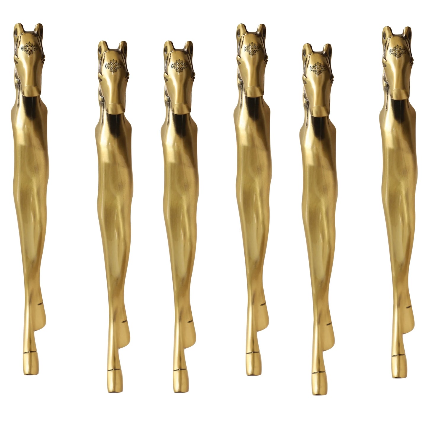 Brass-Finished Aluminum Door Handle With Horse Head Design Door Handle, Height - 38.10 cm